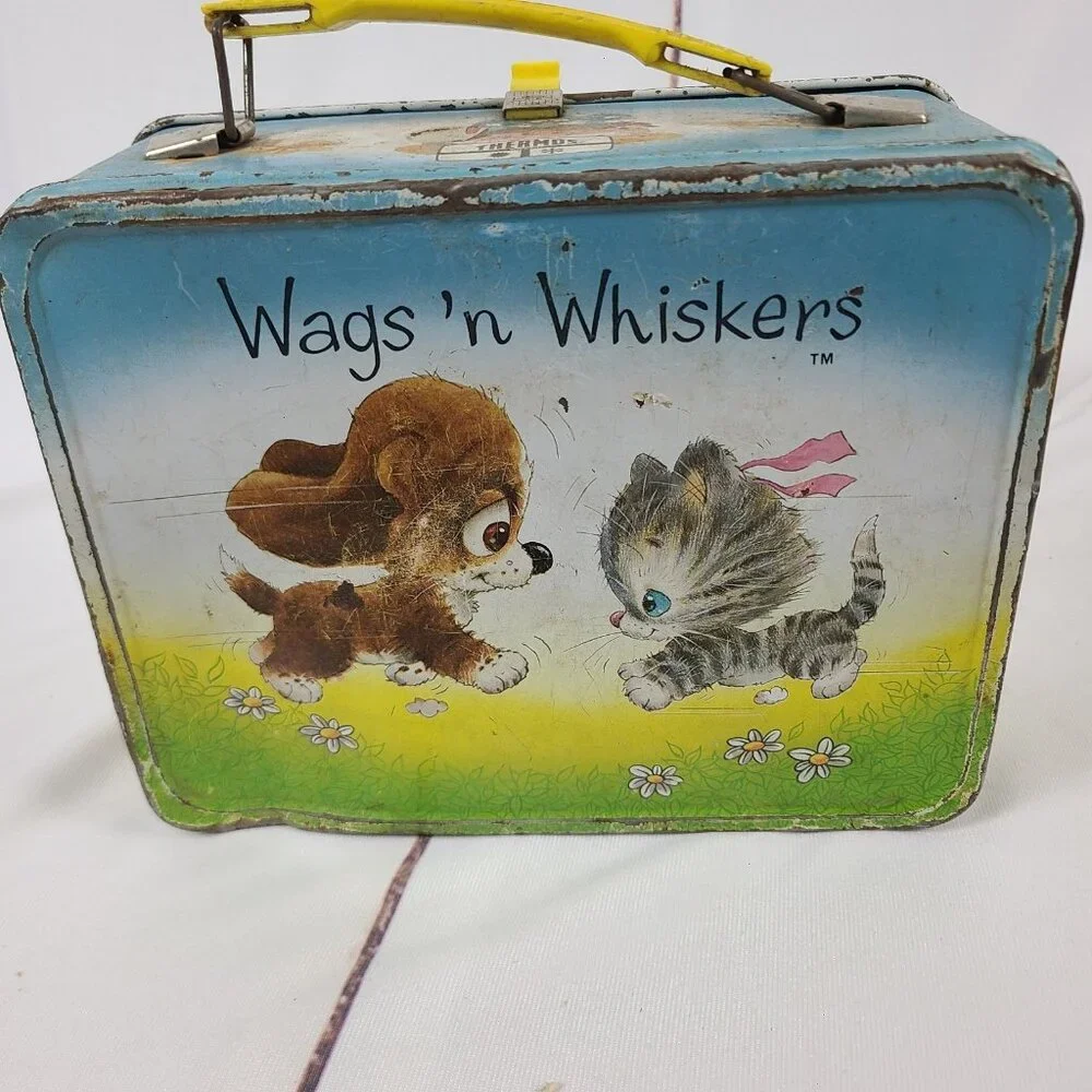 Vintage 1978 Wags 'N Whiskers Metal Lunch Box with NO Thermos